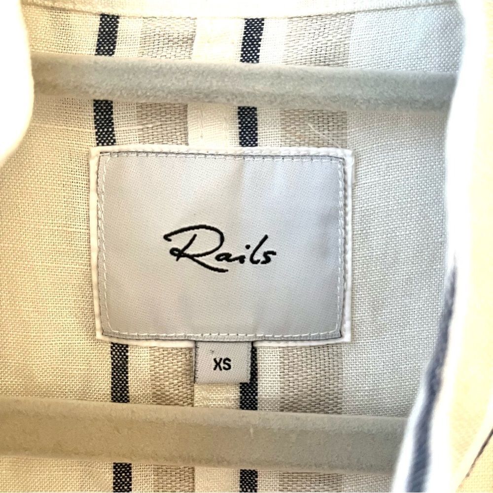 Rails Rowen Linen Cropped Jacket In Cocoa Stripe … - image 5